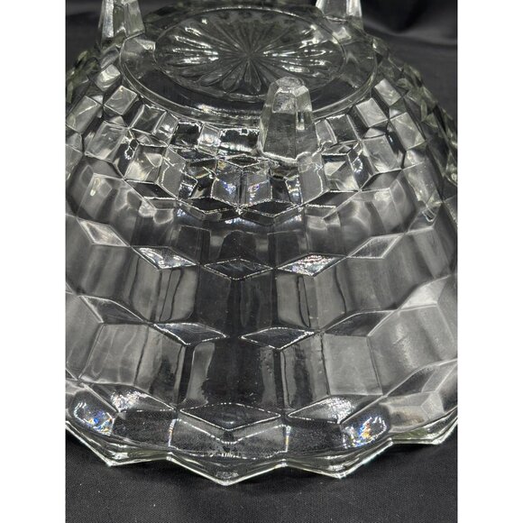 Vintage Whitehall Clear Footed Bowl By Indiana Glass Co. 10" Diameter Cubed - Picture 7 of 8